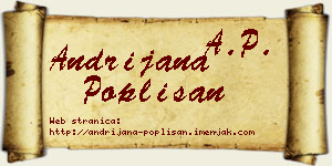 Andrijana Poplišan vizit kartica